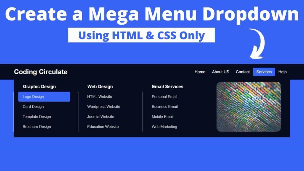 How To Create Mega Menu Using Only HTML & CSS - Codingcirculate